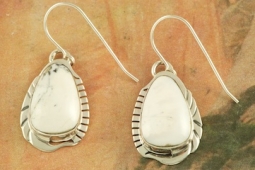 White Buffalo Turquoise Sterling Silver Earrings